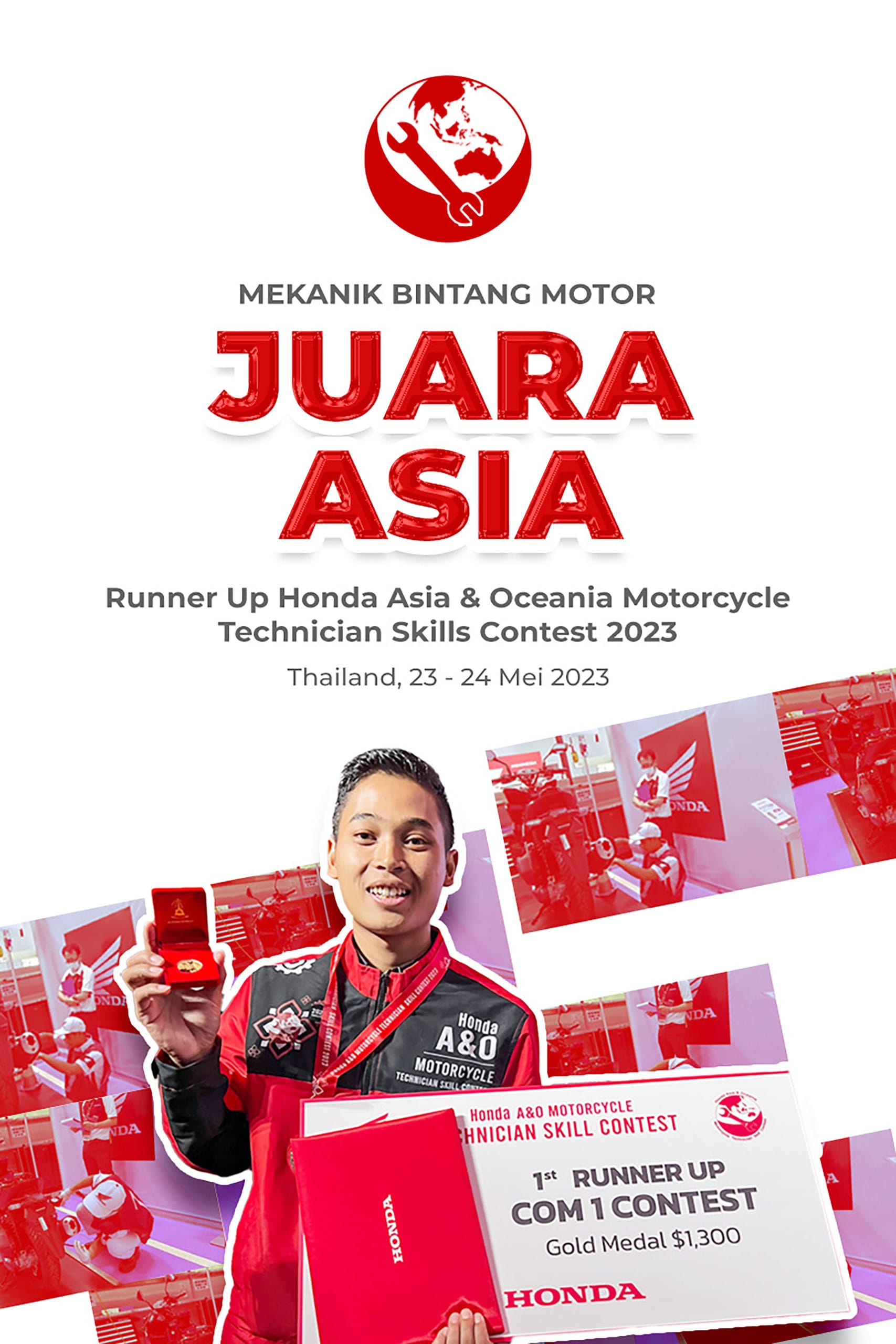 Juara Runner Up Asia Oceania Motorcycle Technician