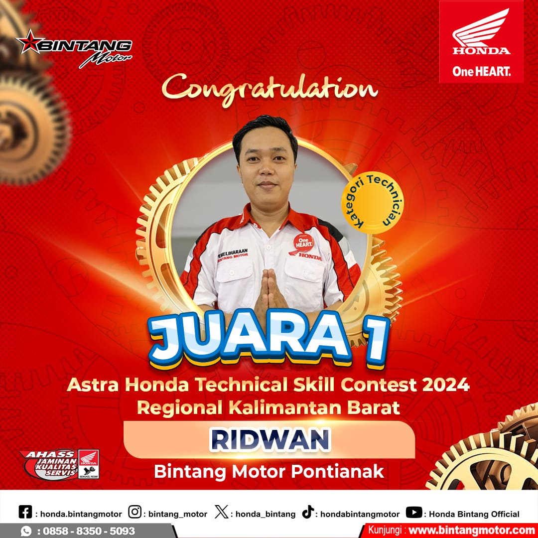 Juara 1 AHTSCR 2024 Kalimantan Barat Ridwan