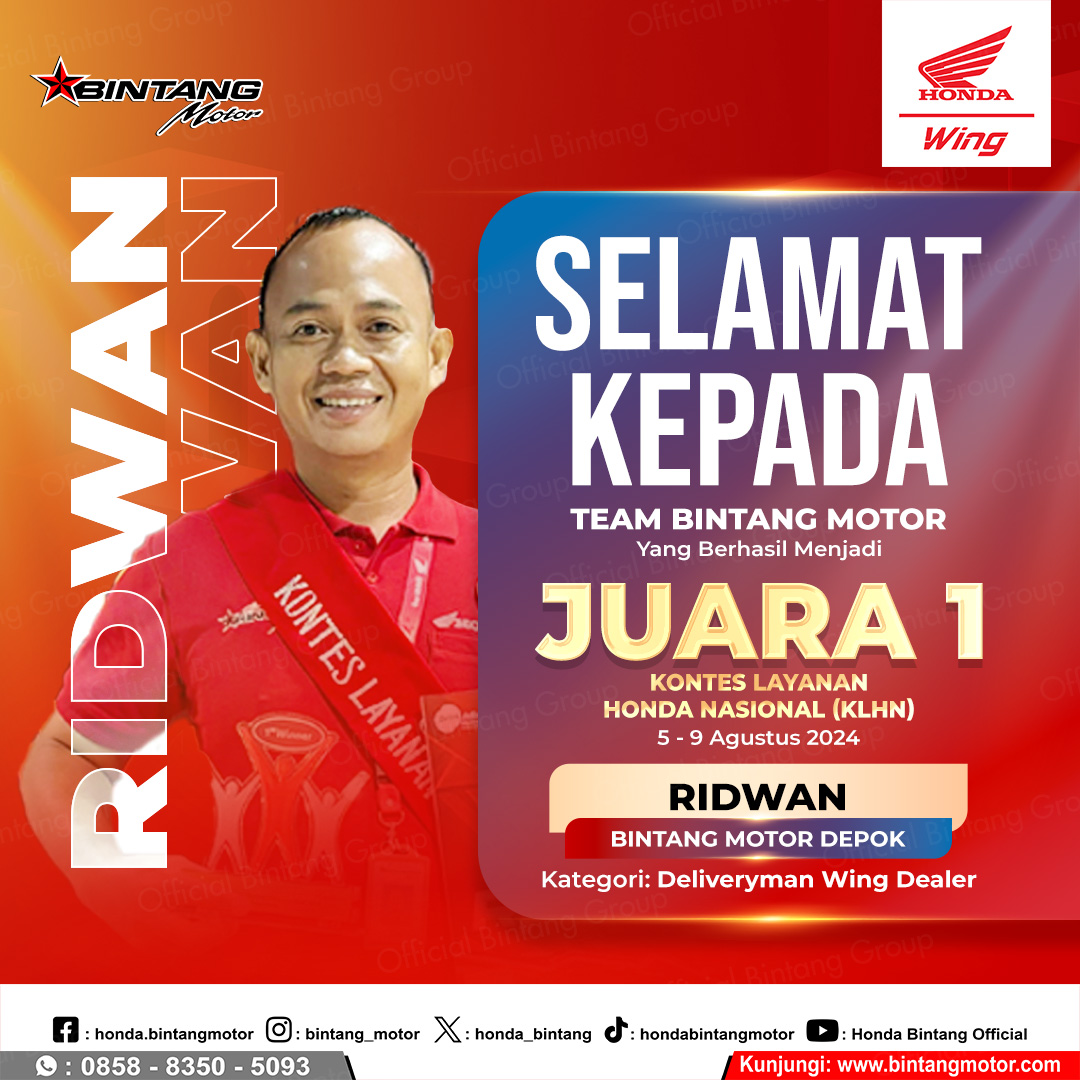 Juara 1 Deliveryman Wing Dealer Ridwan 2024