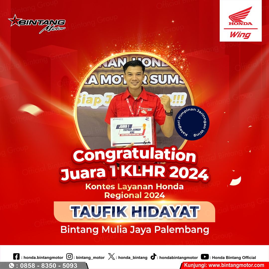 Juara 1 KLHR 2024 Taufik Hidayat Pimpinan Jaringan Wing
