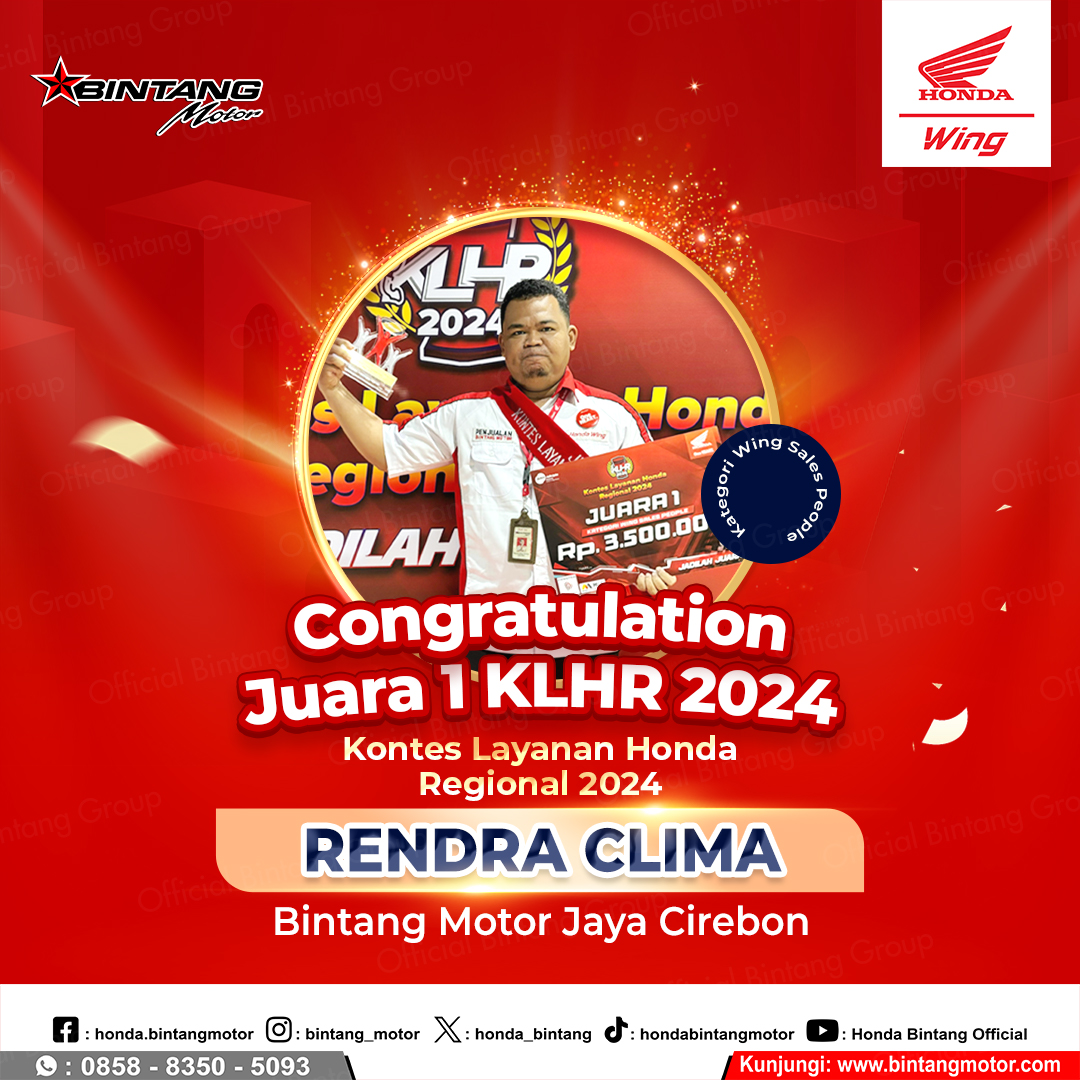 Juara 1 KLHR 2024 Rendra Clima Wing Sales People
