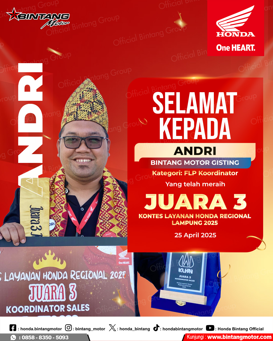 Juara 3 KLHR 2025 Andri FLP Koordinator