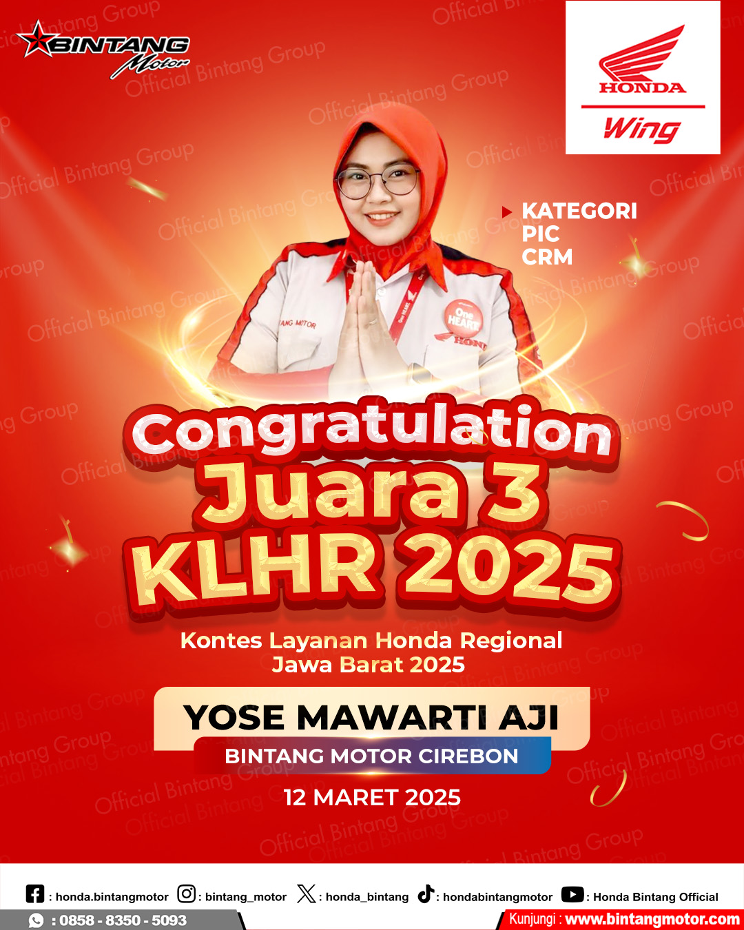 Juara 3 KLHR 2025 Yose Mawarti Aji PIC CRM