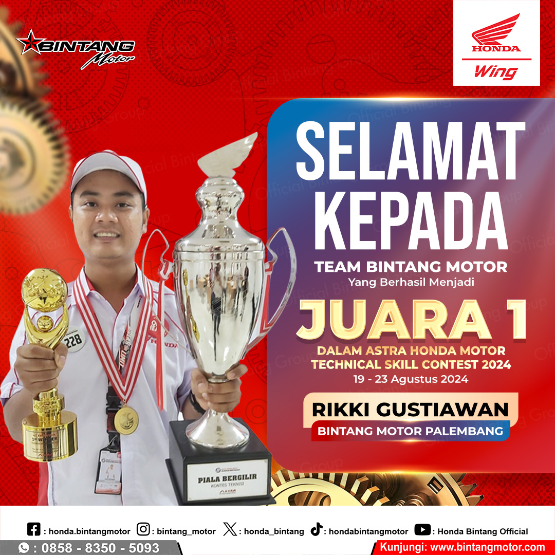 Juara 1 AHMTSC 2024 Rikki Gustiawan Bintang Motor Palembang