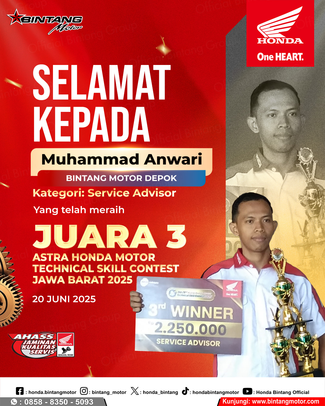 Juara 3 AHMTSC 2025 Muhammad Anwari Bintang Motor Depok
