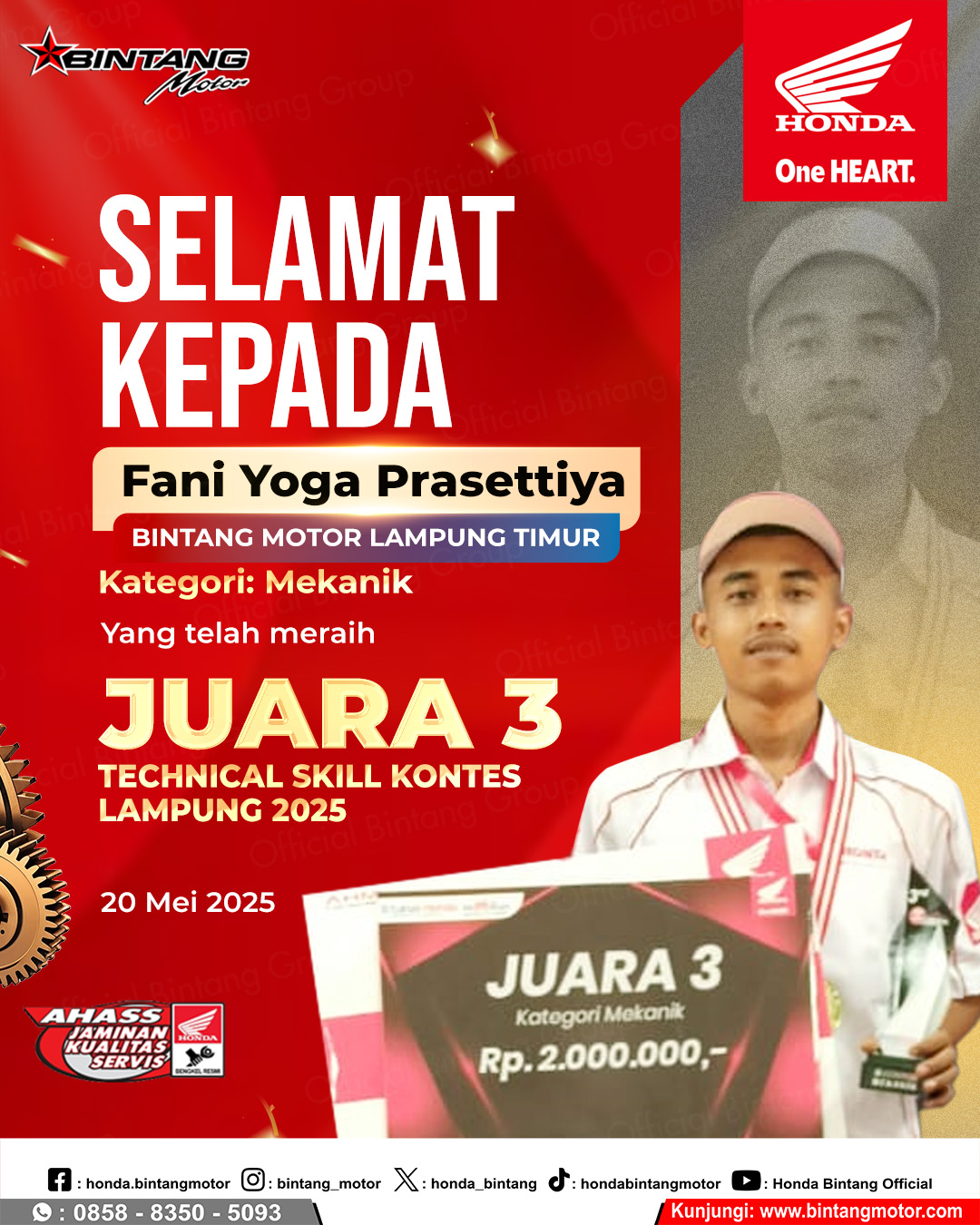 Juara 3 AHMTSC 2025 Fani Yoga P Bintang Motor Lampung Timur