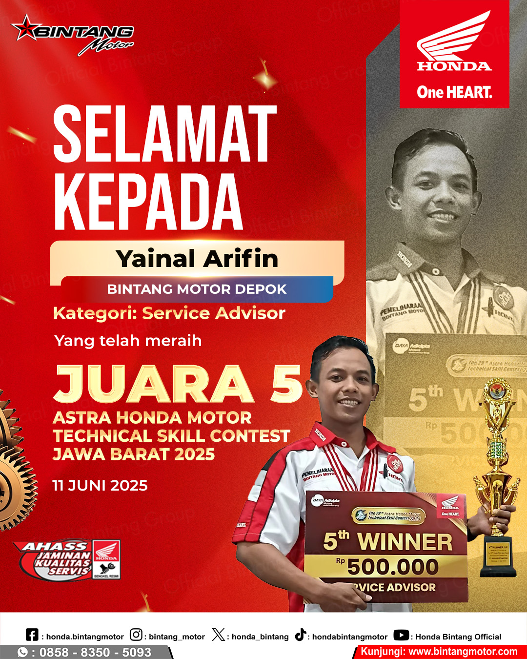 Juara 5 AHMTSC 2025 Yainal Arifin Bintang Motor Depok